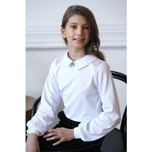 Школьная блуза MattieL', размер 128, белый