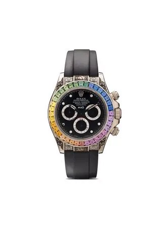 MAD Paris кастомизированные наручные часы Rolex Daytona Rainbow 40 мм с гравировкой