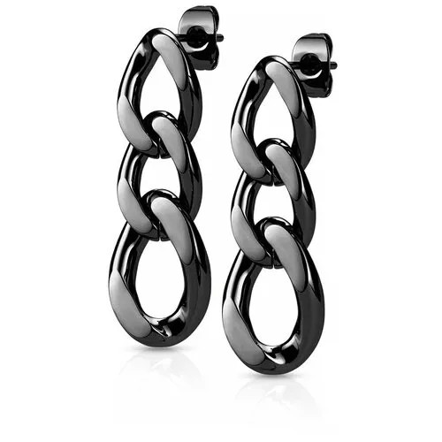 Серьги Spikes, нержавеющая сталь, черный