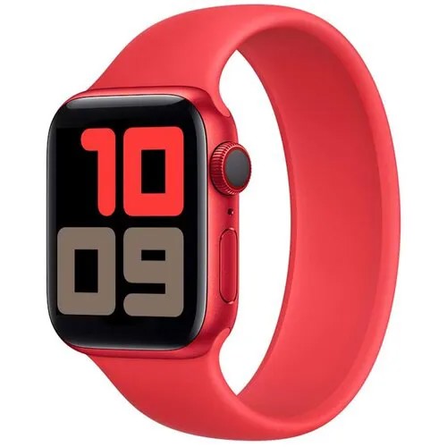Ремешок для часов Apple Watch series 1-6, SE 38-40mm и series 7 41mm Монобраслет / Сменный браслет (Solo Loop) без застежки для умных смарт часов Эпл Вотч серии 1-6, Эпл Вотч СЕ 38-40мм и серия 7 41мм / Силиконовый ремешок для часов, размер S (Red)
