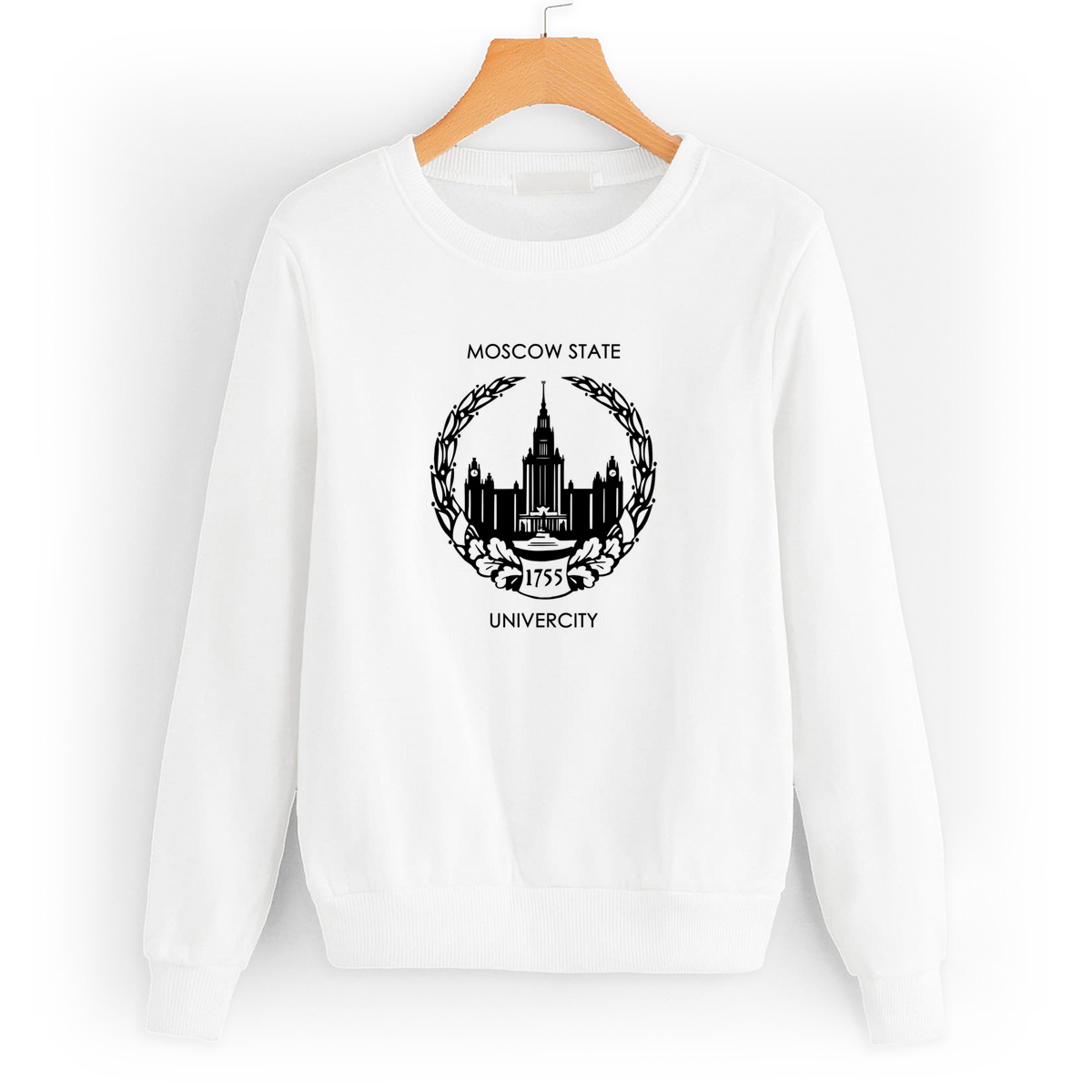 Свитшот белый CoolPodarok Moscow state Univercity 1755