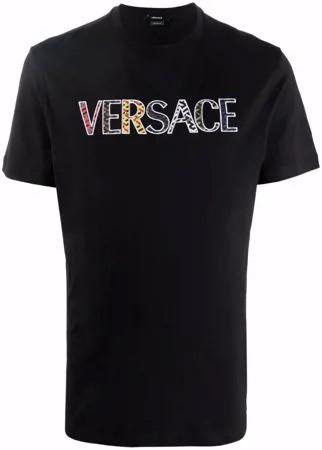 Versace футболка с вышитым логотипом