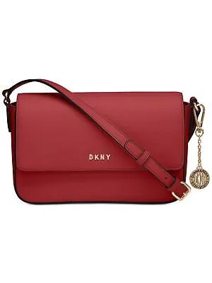 DKNY Женская красная кожаная сумка через плечо с регулируемым ремешком