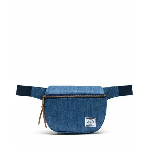 Сумка поясная Herschel, фактура тиснение, Темно-голубой