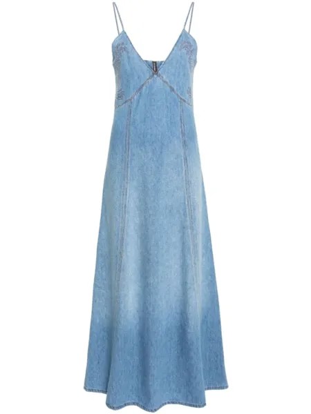 Chloé джинсовое платье макси, синий