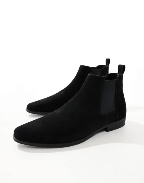 Черные ботинки челси из искусственной замши ASOS DESIGN