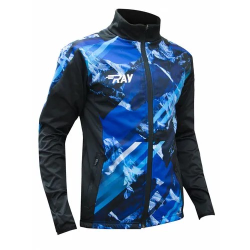 Куртка RAY, средней длины, силуэт прямой, без капюшона, влагоотводящая, карманы, ветрозащитная, мембранная, светоотражающие элементы, быстросохнущая, размер 48, черный, синий