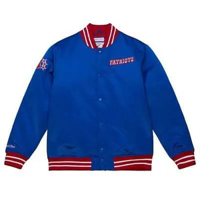 Мужская атласная куртка на пуговицах Mitchell - Ness, синяя повседневная спортивная куртка