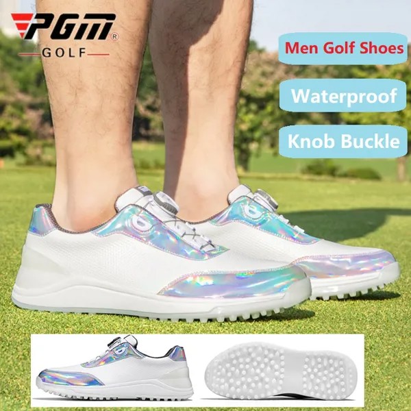 Кроссовки Pgm мужские водонепроницаемые, дышащие кеды для гольфа, Нескользящие, с вращающейся пряжкой, для фитнеса и тренировок
