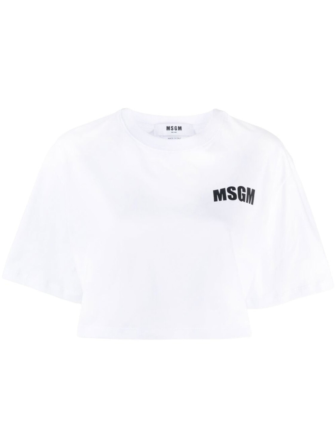 MSGM укороченная футболка с логотипом, белый