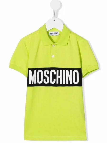 Moschino Kids рубашка поло с логотипом