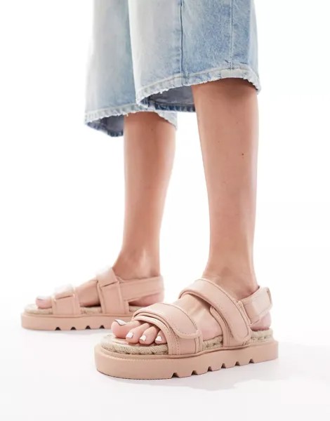 Сандалии Asos Design Foreshadow Sporty Grandad Espadrille, розовый