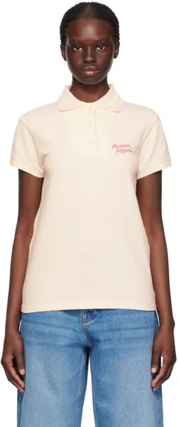 Розовая футболка-поло Handwriting Maison Kitsune