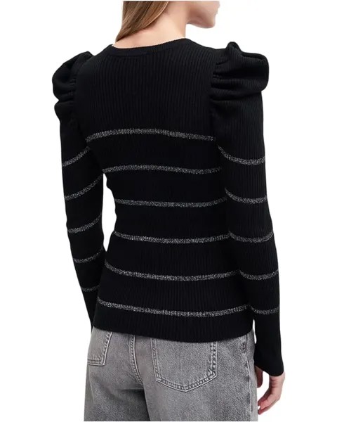 Свитер 7 For All Mankind Long Sleeve Rib Puff Crew Neck, черный