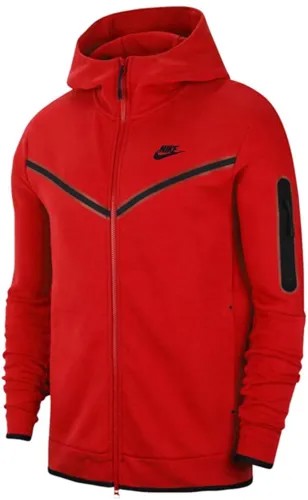 Мужская худи Nike Sportswear Gym Red/Black из технологического флиса с молнией во всю длину (CU4489 657)