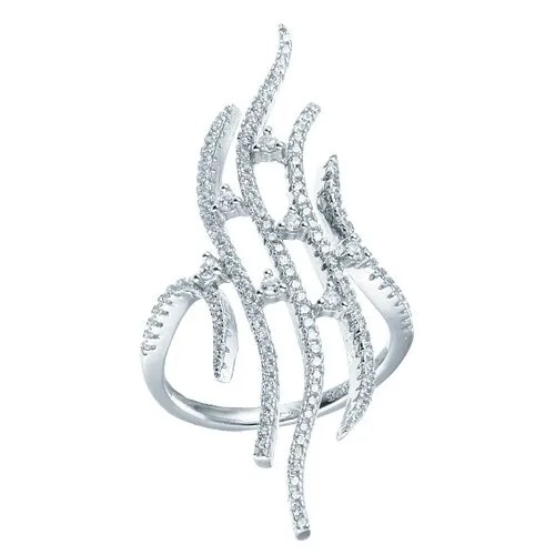 Кольцо ELEMENT47 серебро, 925 проба, фианит, размер 17