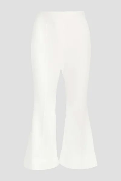 Укороченные расклешенные брюки из крепа HALSTON HERITAGE, белый