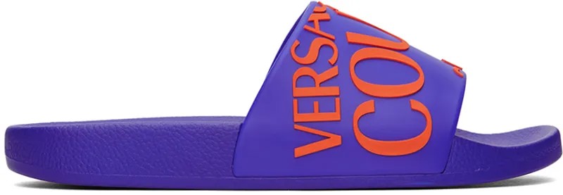 Синие шлепанцы Фондо Versace Jeans Couture