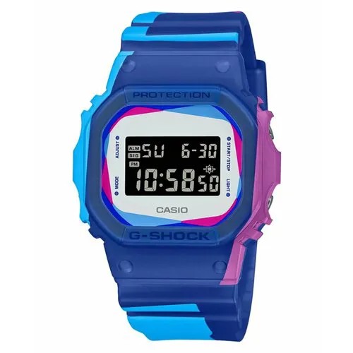 Наручные часы CASIO DWE-5600PR-2DR, фиолетовый, голубой