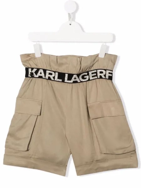 Karl Lagerfeld Kids шорты с завышенной талией и логотипом