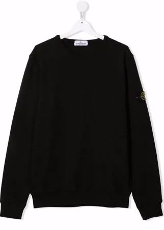 Stone Island Junior толстовка с круглым вырезом и нашивкой-логотипом