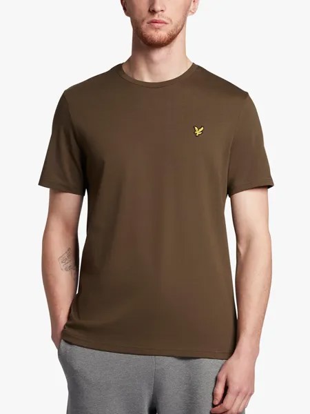 Простая футболка с круглым вырезом Lyle & Scott, оливковая