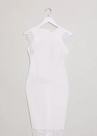 Белое облегающее платье миди с кружевом Blume Maternity-Белый