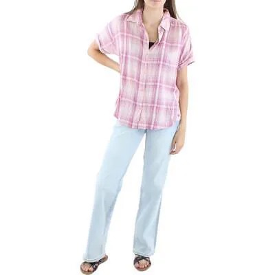 Gloria Vanderbilt Женская розовая рубашка в клетку на пуговицах S BHFO 3278