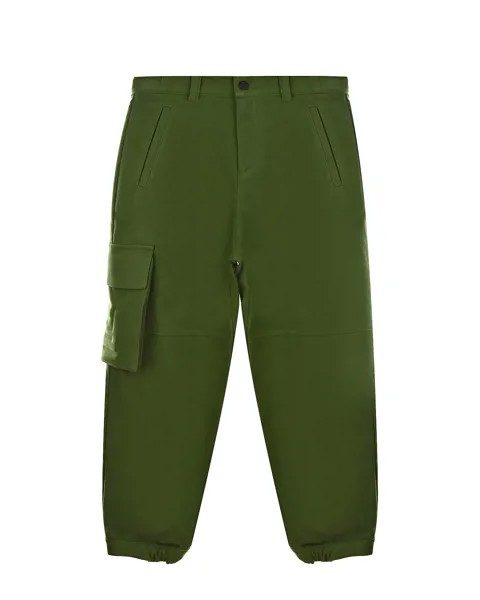 Зеленые брюки с накладным карманом Fendi детские