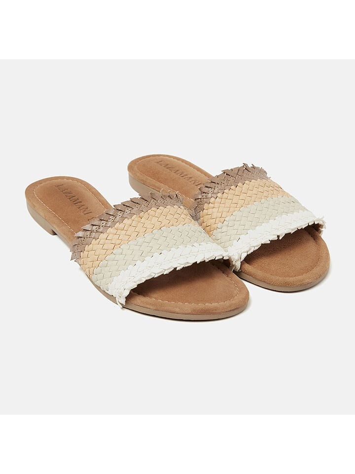 Мюли Lazamani Leder, цвет beige/weiß