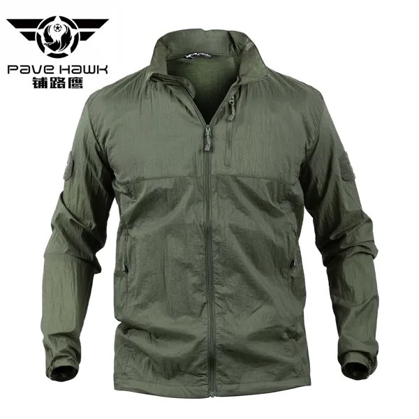 PAVEHAWK Мужская мода верхняя одежда ветровка мужская тонкие куртки с капюшоном плащ Повседневная спортивная куртка из искусственной кожи PU Во...