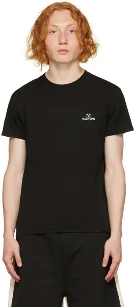 Черная футболка с принтом Valentino