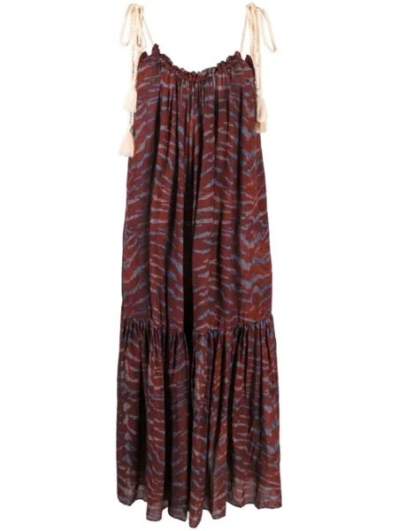 Ulla Johnson платье макси Cari с тигровым принтом, коричневый