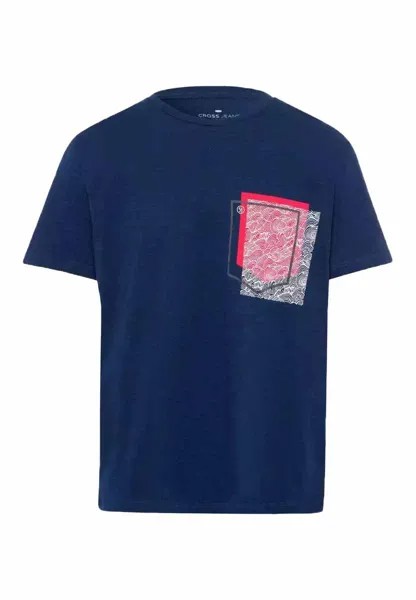 Принт на футболке Cross Jeans, ciemnoniebieski