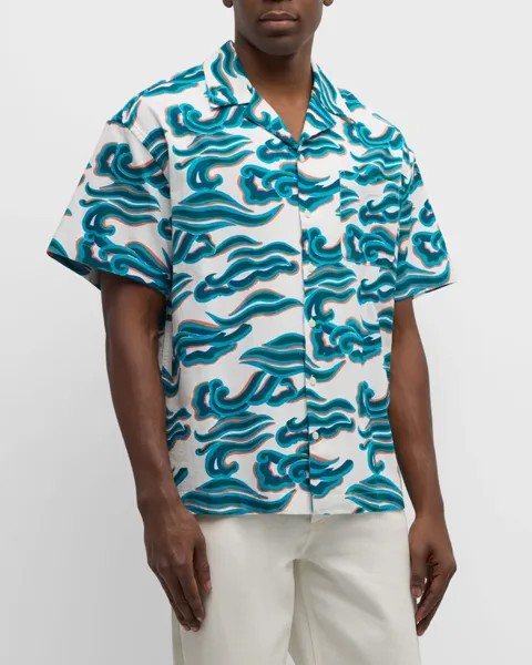 Мужская походная рубашка с принтом Scotch & Soda, цвет Paintwave Off White