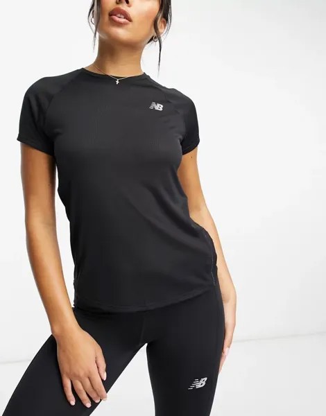 Черная футболка с короткими рукавами New Balance Impact Run