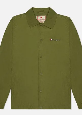 Мужская куртка Champion Reverse Weave Script Logo Coach, цвет оливковый, размер XL