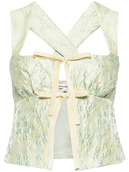 Reformation топ Azalea с завязками, зеленый