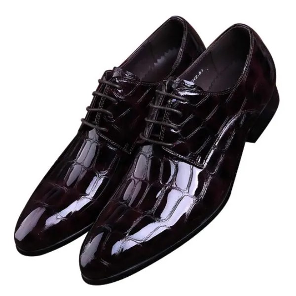 Крокодиловая Кожа, черный/бордовый цвет, деловые туфли, Мужские модельные туфли, лакированная кожа, мужские свадебные туфли, туфли дерби