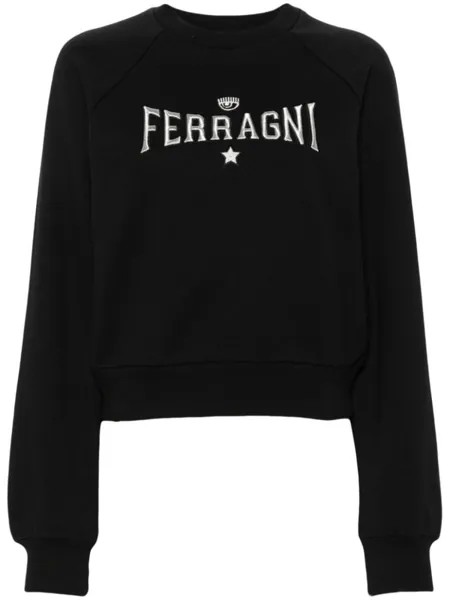 Chiara Ferragni толстовка с вышитым логотипом, черный