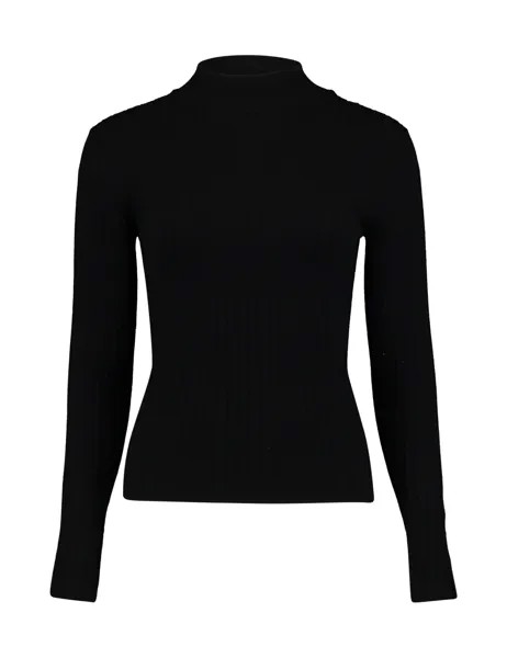 Свитер Hailys Dünnes Feinstrick Langarm Shirt Basic Stehkragen Klea, черный