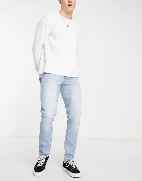 Светло-синие узкие джинсы ASOS DESIGN-Голубой