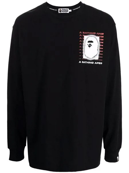 A BATHING APE® топ с длинными рукавами и графичным принтом