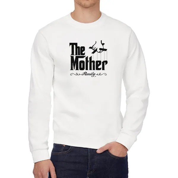 Свитшот женский CoolPodarok Прикол Семья The mother Мама белый 46 RU