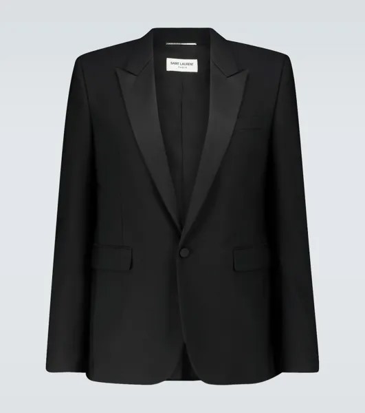 Однобортный пиджак-смокинг Saint Laurent, черный