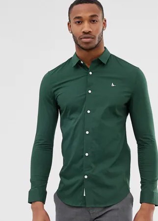 Зеленая приталенная рубашка Jack Wills Hinton-Зеленый