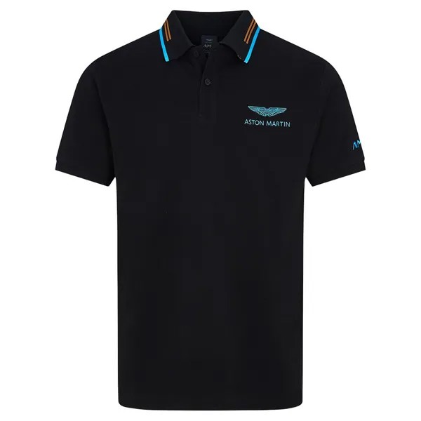 Поло Hackett Amr Jacquard Tipped, черный
