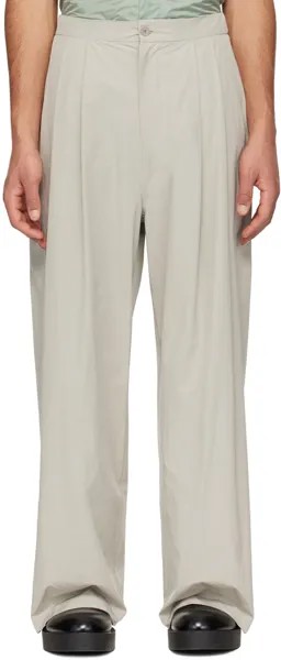 Серо-коричневые брюки с двумя подвернутыми краями Amomento