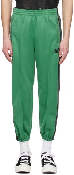 Зеленые спортивные штаны на молнии NEEDLES