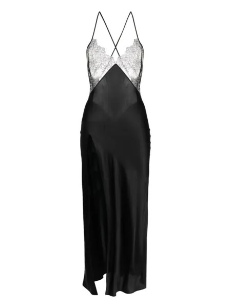 Maison Close платье макси с кружевом, черный